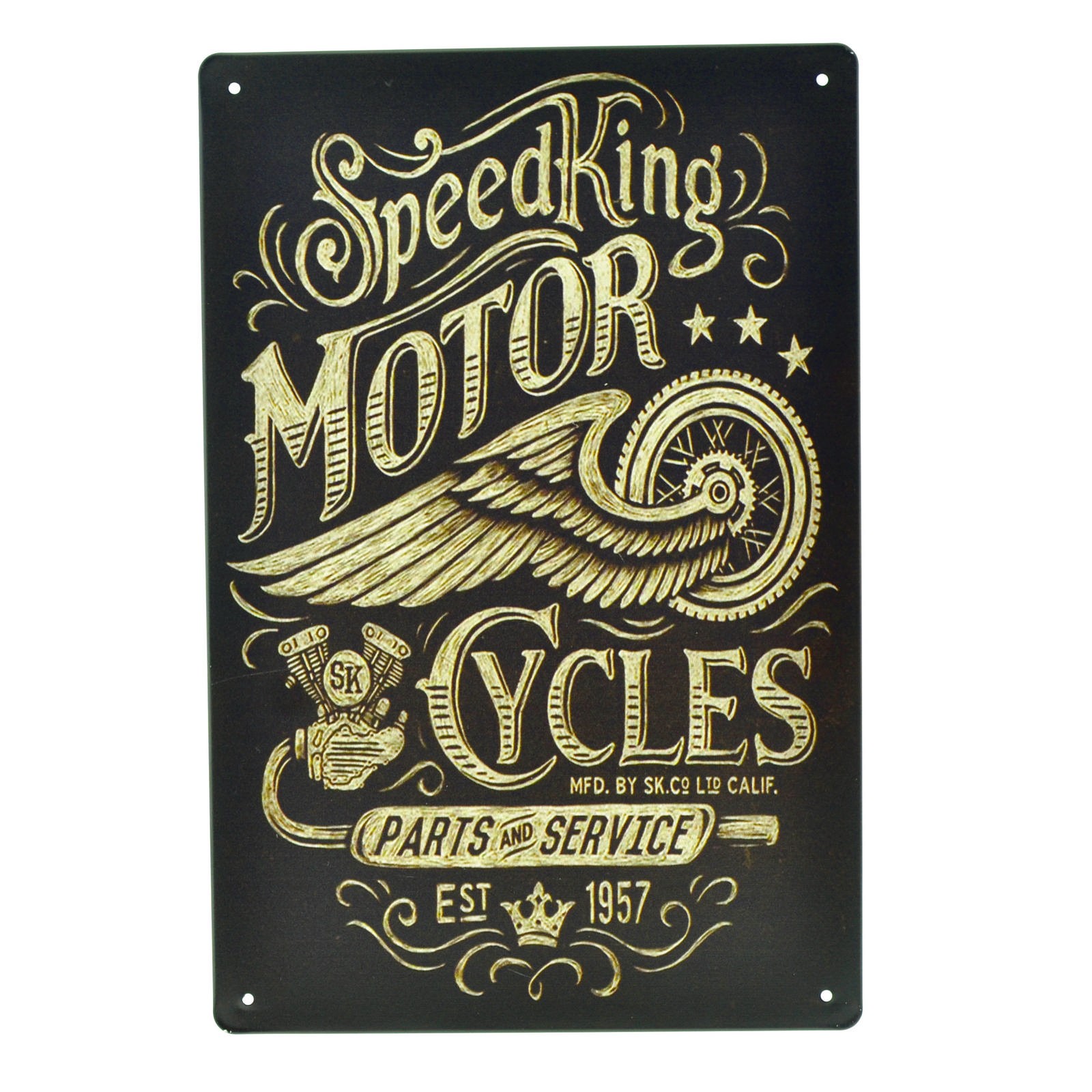 Cartel Metálico de Speed King Motor Cycles