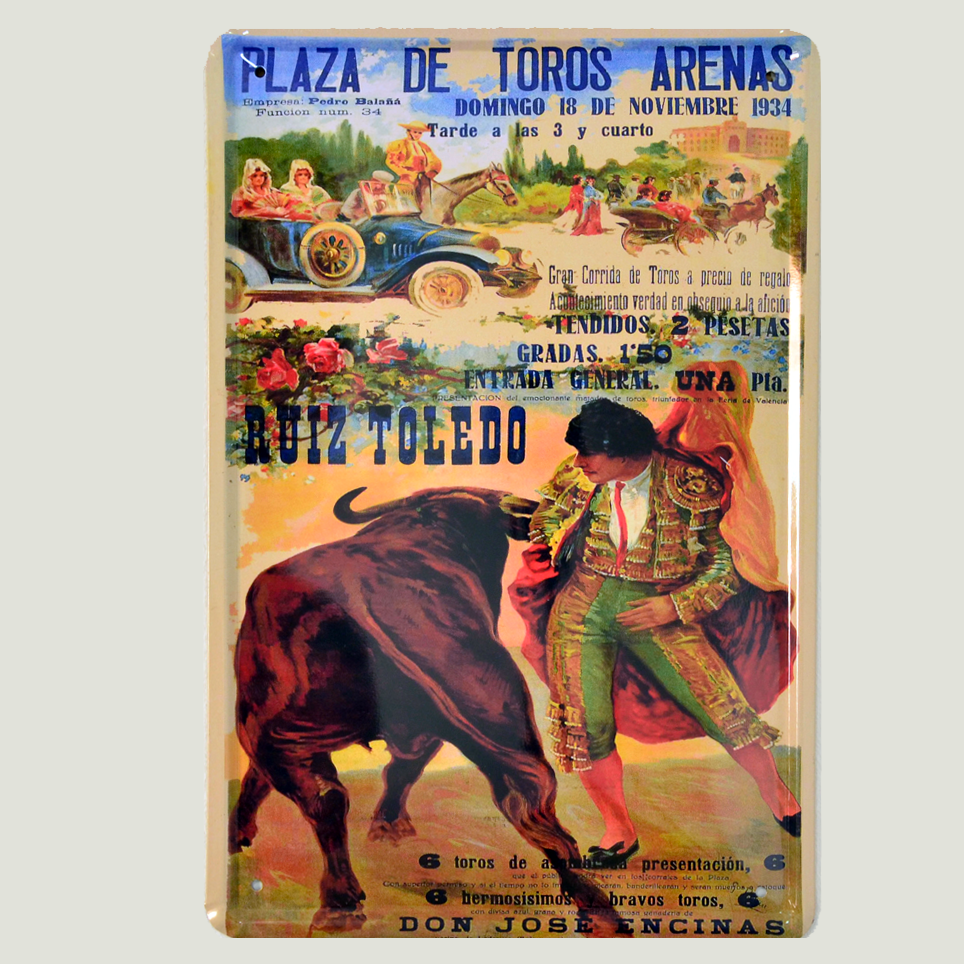 Cartel Metálico de Plaza de Toros Arenas
