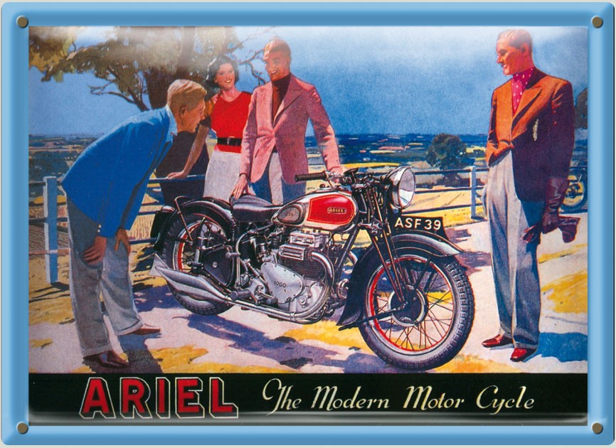 Postal Metálica Ariel Motorcycle