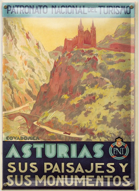 Postal Metálica Asturias Paisajes Y Monumentos