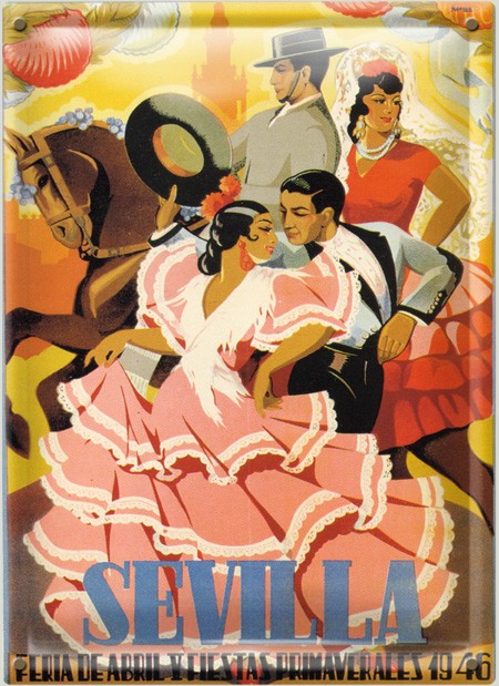 Postal Metálica Sevilla Feria De Abril 1945