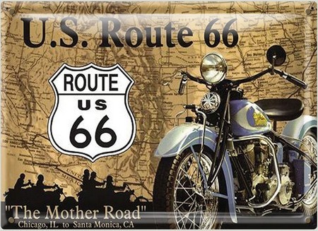 Postal Metálica Us Route 66