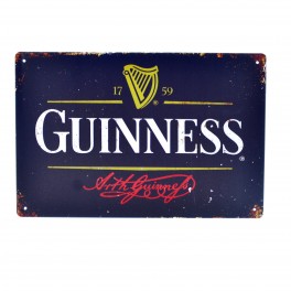 Cartel Metálico de Guinness negro