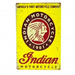 Cartel Metálico de Indian Motorcycles 1901