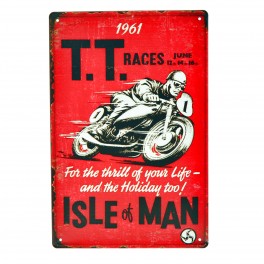 Cartel Metálico de T.T. Races Isle of Man