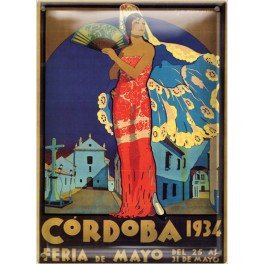 Postal Metálica Feria Cordoba 1934