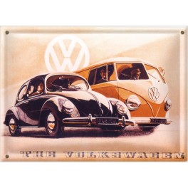 Postal Metálica Volkswagen Bulli y Beetle