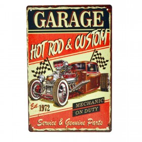 Cartel Metálico de Garage Hot Rod Custom