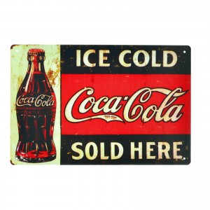 Cartel Metálico de Coca Cola Ice Cold