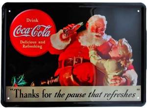 Cartel Publicitario  Coca-Cola Santa Claus