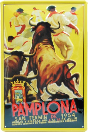 Cartel Metálico SanFermín 1954, Pamplona