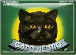 Postal Metálica Gato Negro