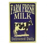 Cartel Metálico de Farm Fresh Milk