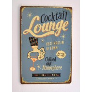 Cartel Metálico Cocktail Lounge