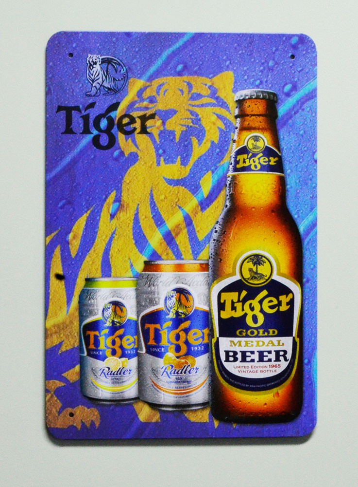 Cartel  Metálico Cerveza Tiger