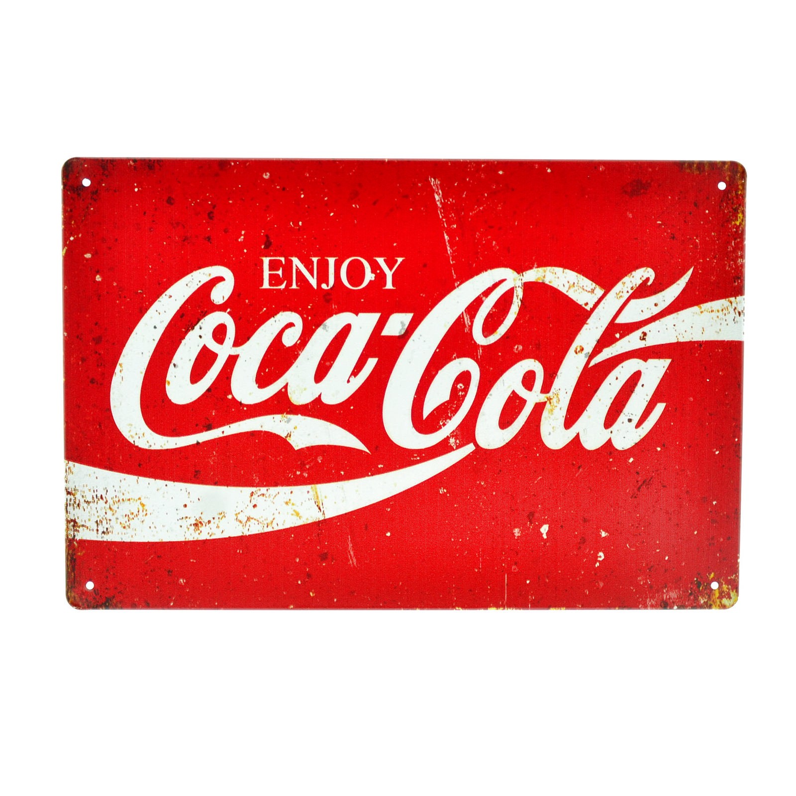 Cartel Metálico de Coca Cola logo rojo