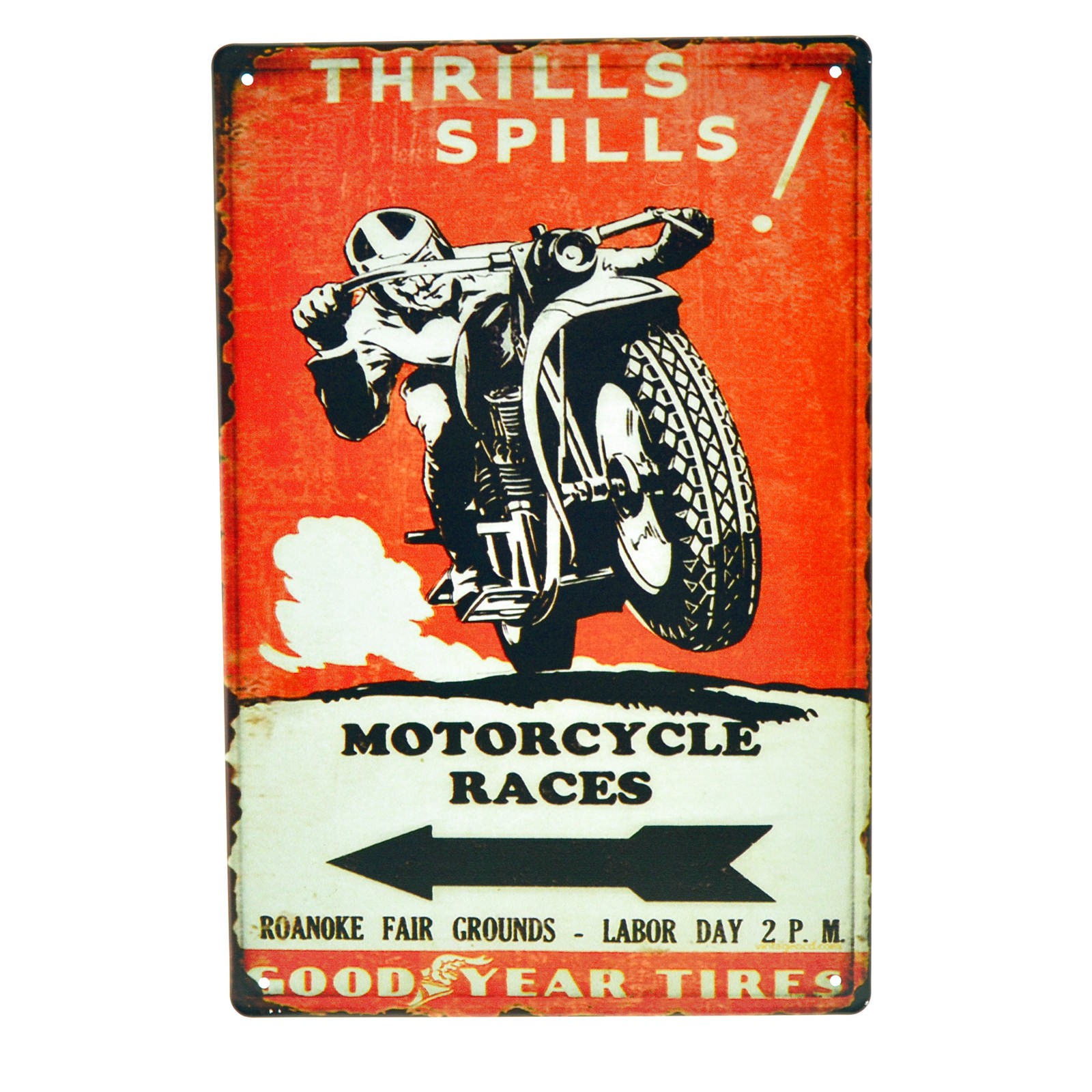 Cartel Metálico de Motorcycle Races
