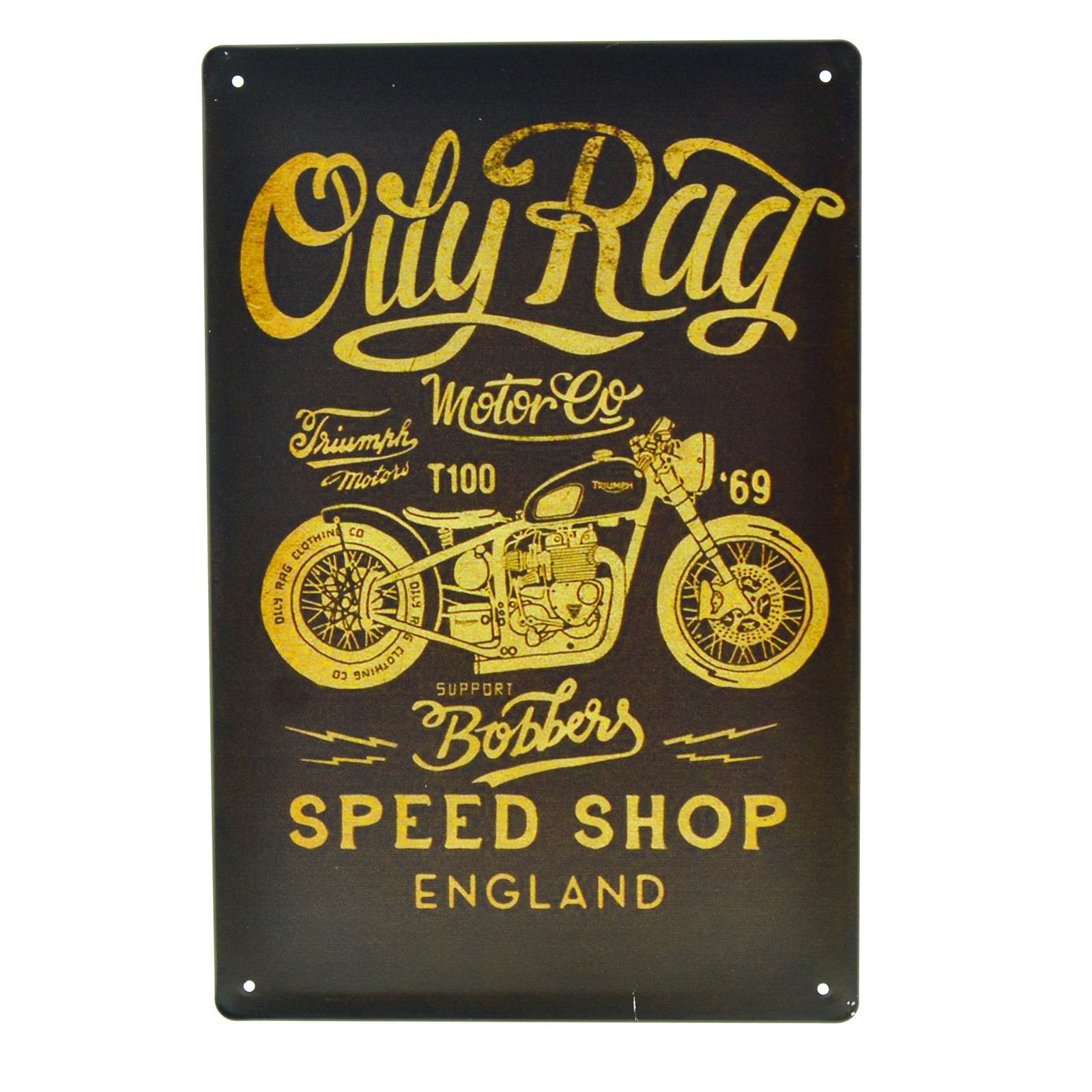 Cartel Metálico de Oily Rag Motor Co
