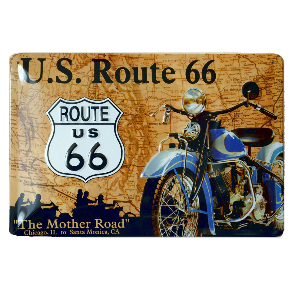 Cartel Publicitario Us Route 66