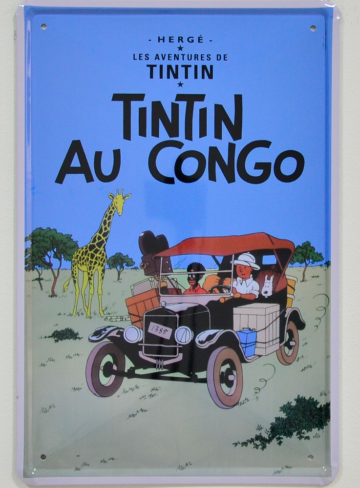 Cartel Metálico Tintín en el Congo