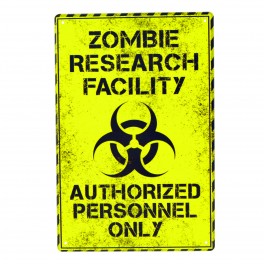 Cartel Metálico de Zombie Research Facility