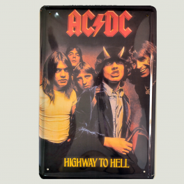 Cartel Metálico de AC DC Higway to Hell