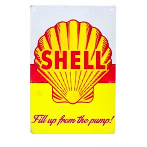 Cartel Metálico de Shell