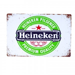 Cartel Metálico de Heineken logo verde