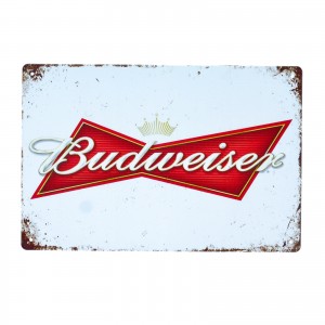 Cartel Metálico de Budweisser logo