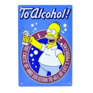 Cartel Metálico de Homer to alcohol