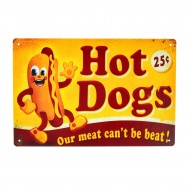 Cartel Metálico de Hotdogs