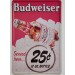 Cartel Metálico de Cerveza Budweisser